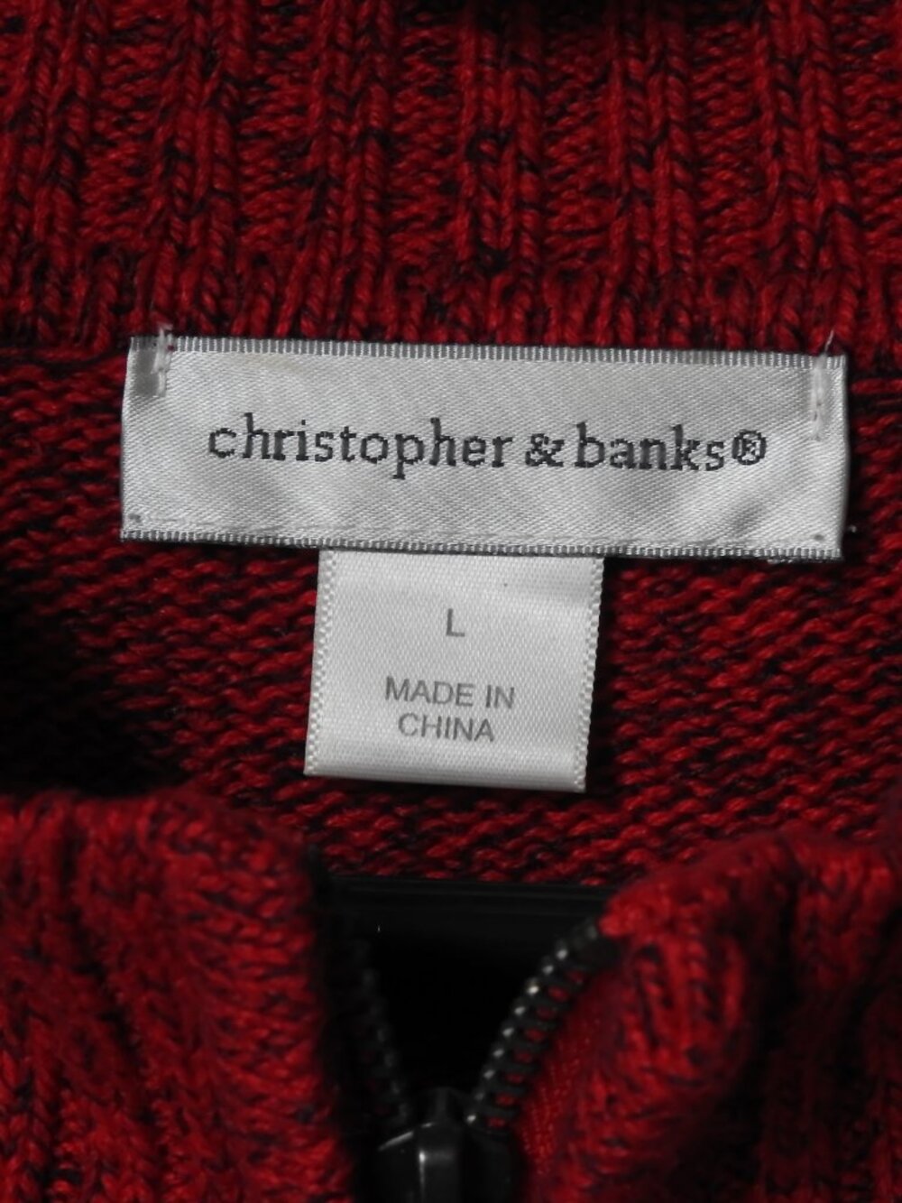 Christopher & Banks Christmas Holiday Full Zip Knit Sweater Cardigan Large - Picture 5 of 8